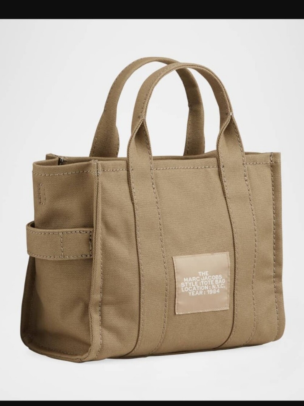Marc Jacobs-The Small Canvas Tote Bag (Slate-Tan 🤎) - Picture 6 of 12